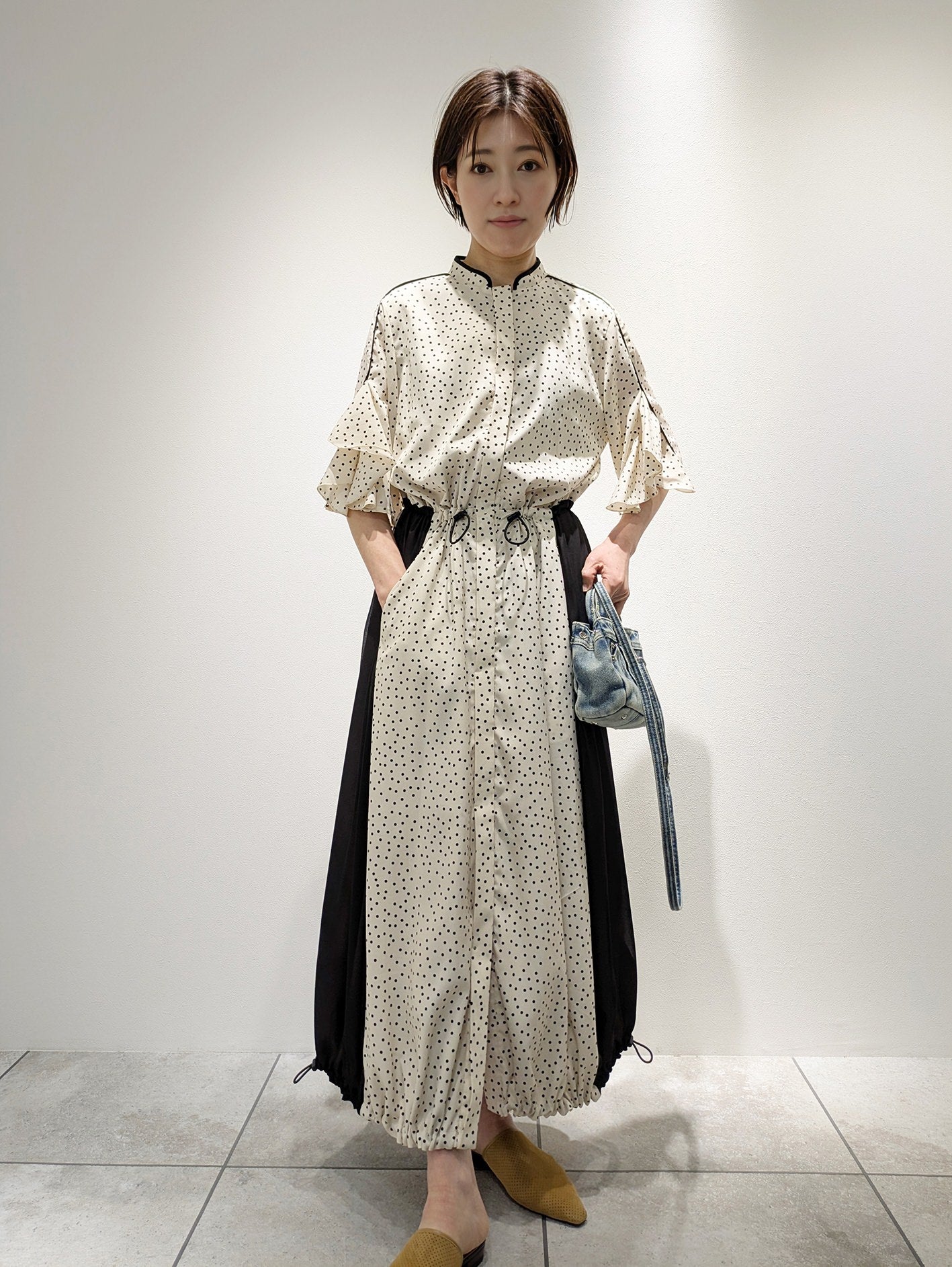 Piping shirt dress