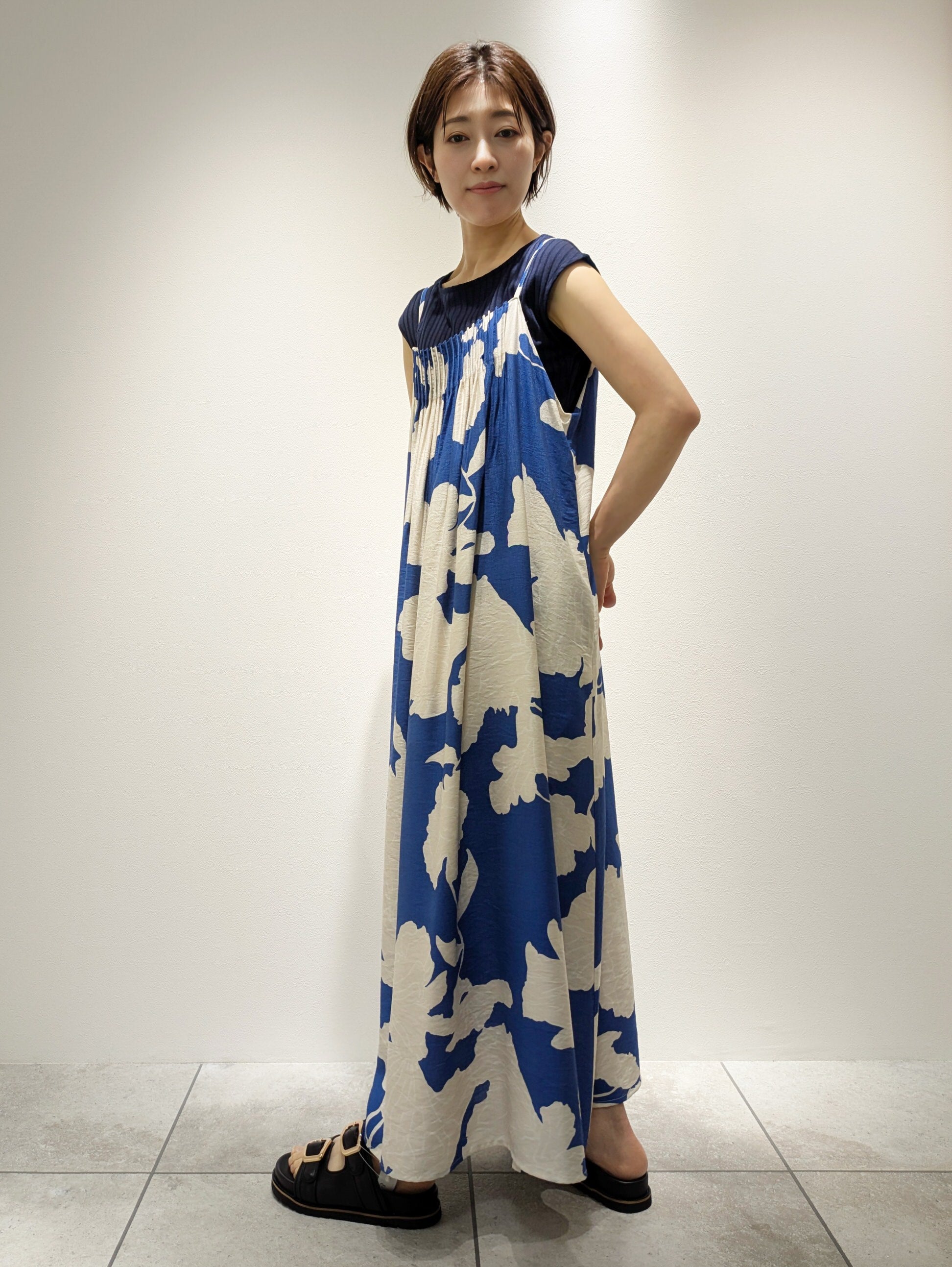 Botanical print camisole dress