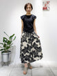 Big Flower print Tuck Skirt