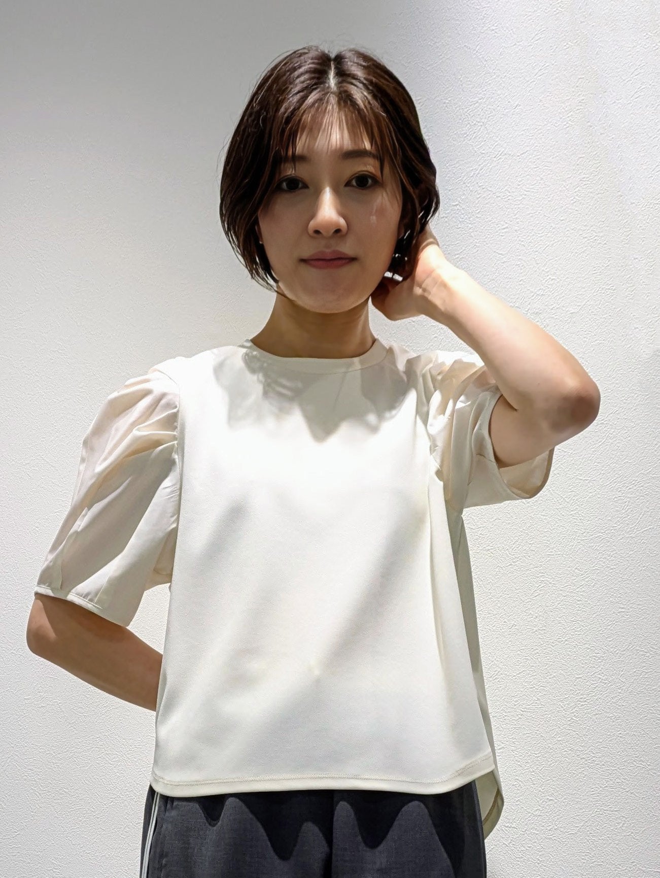 Tucked sleeve blouse