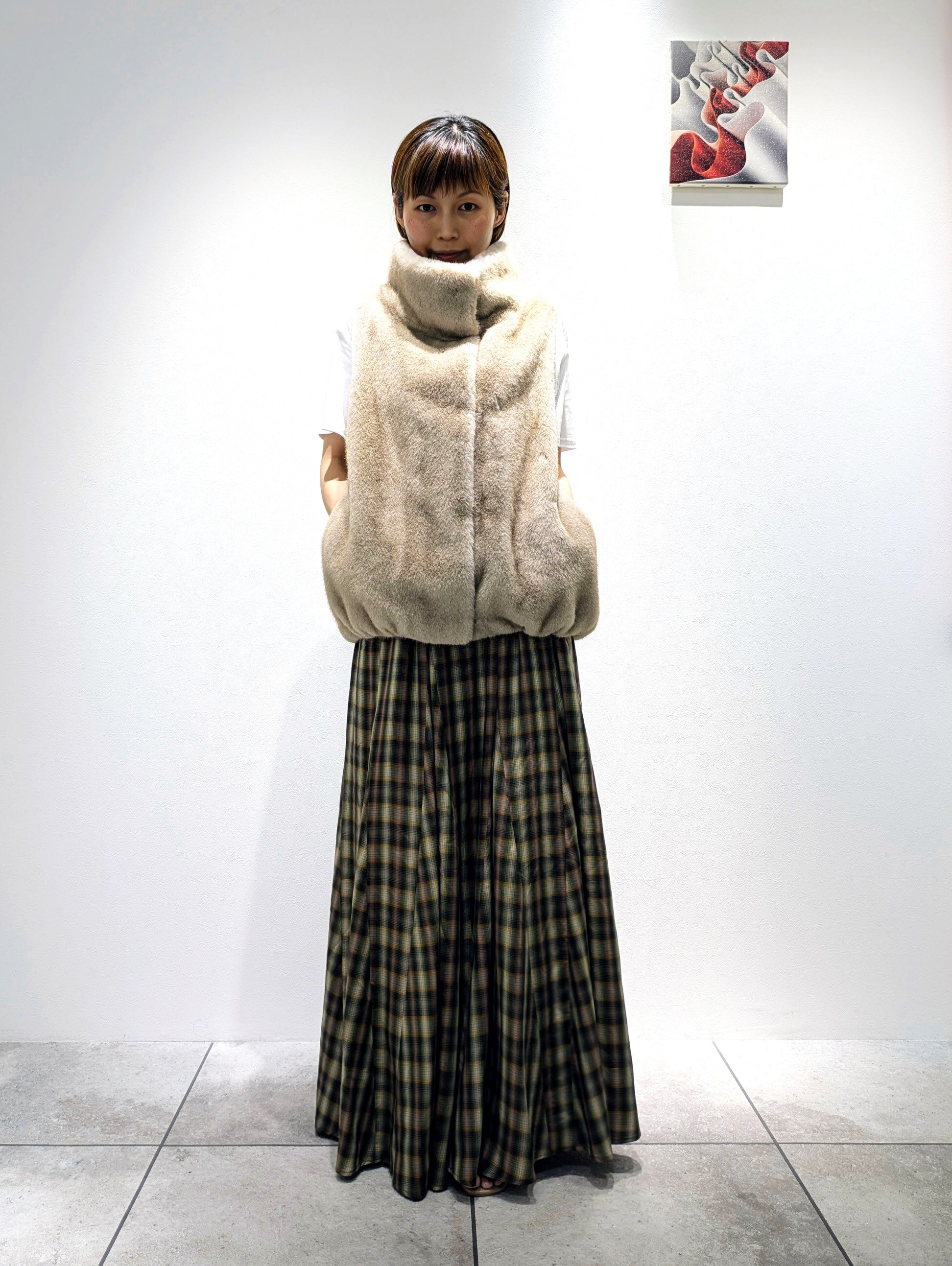Stand Collar Eco Fur Gilet