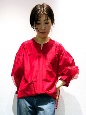 Cotton silk sheer blouse