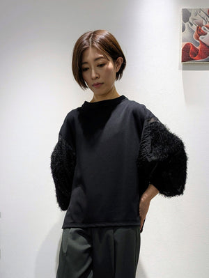 Jacquard Sleeve Pullover