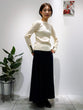 Non-tingling crew neck rib knit