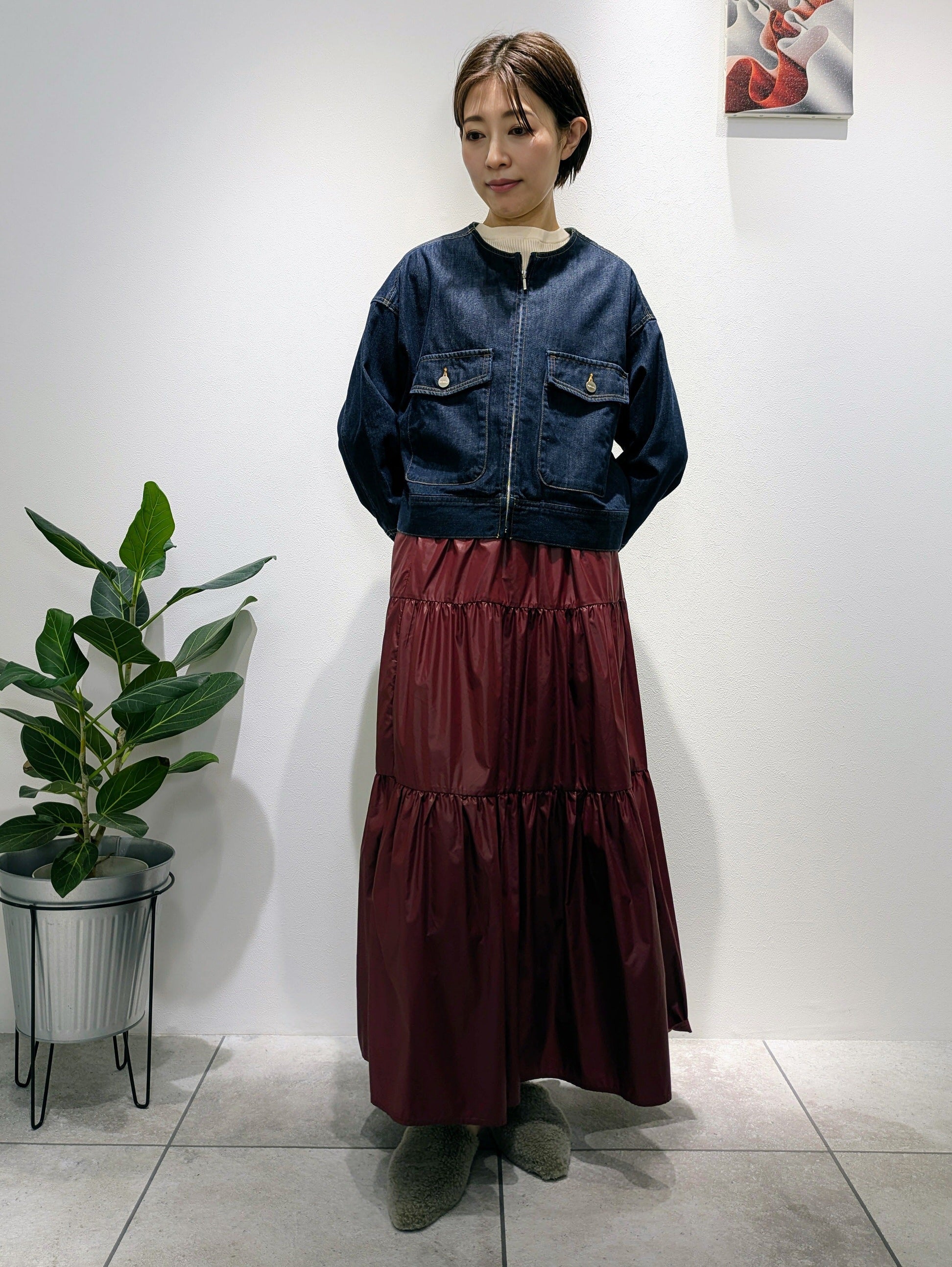 tiered taffeta skirt