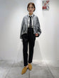 Sheer knit cardboard blouson