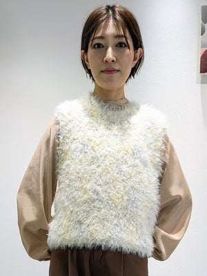 Feather tulle vest