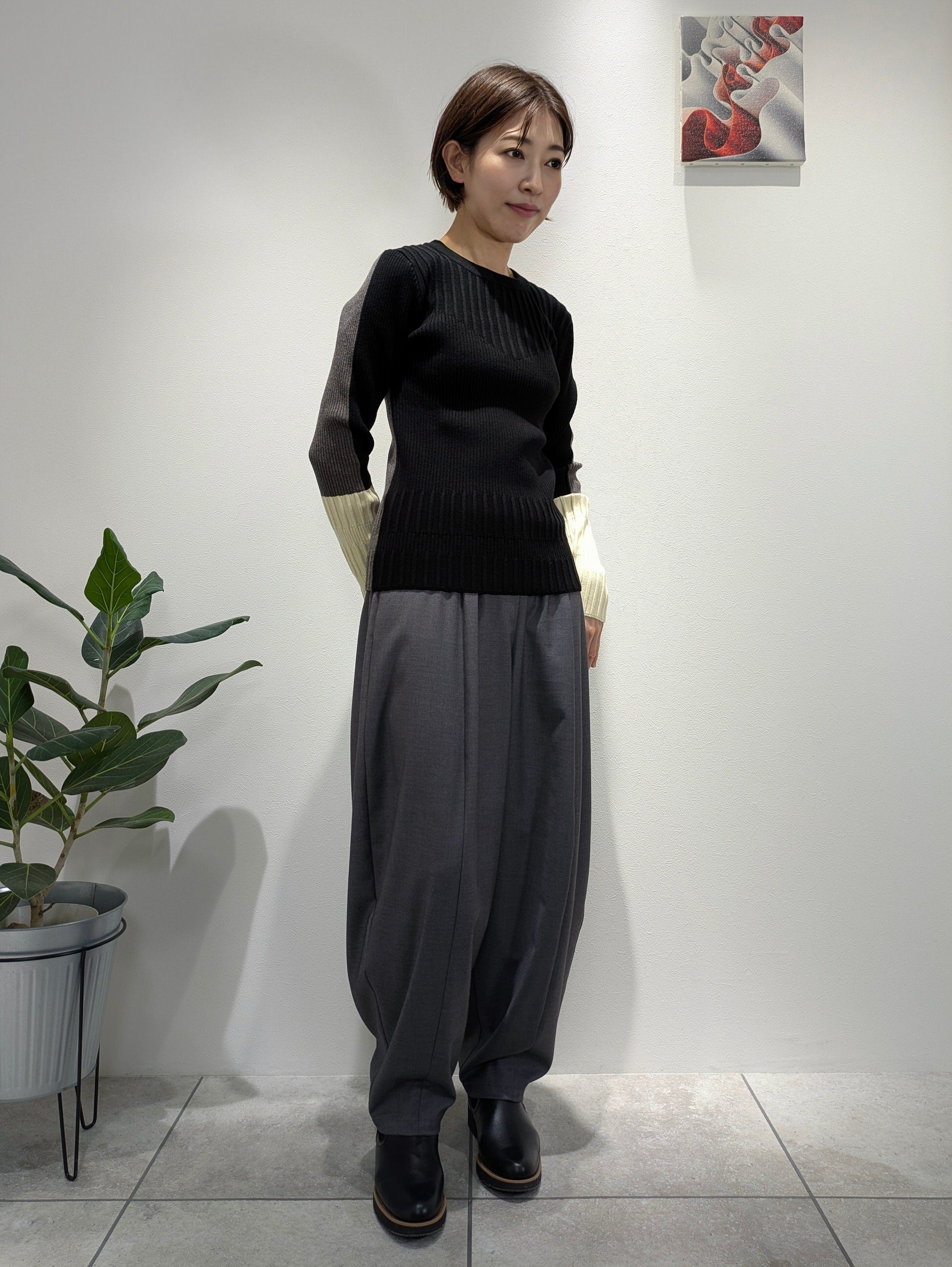 Color Block Rib Knit