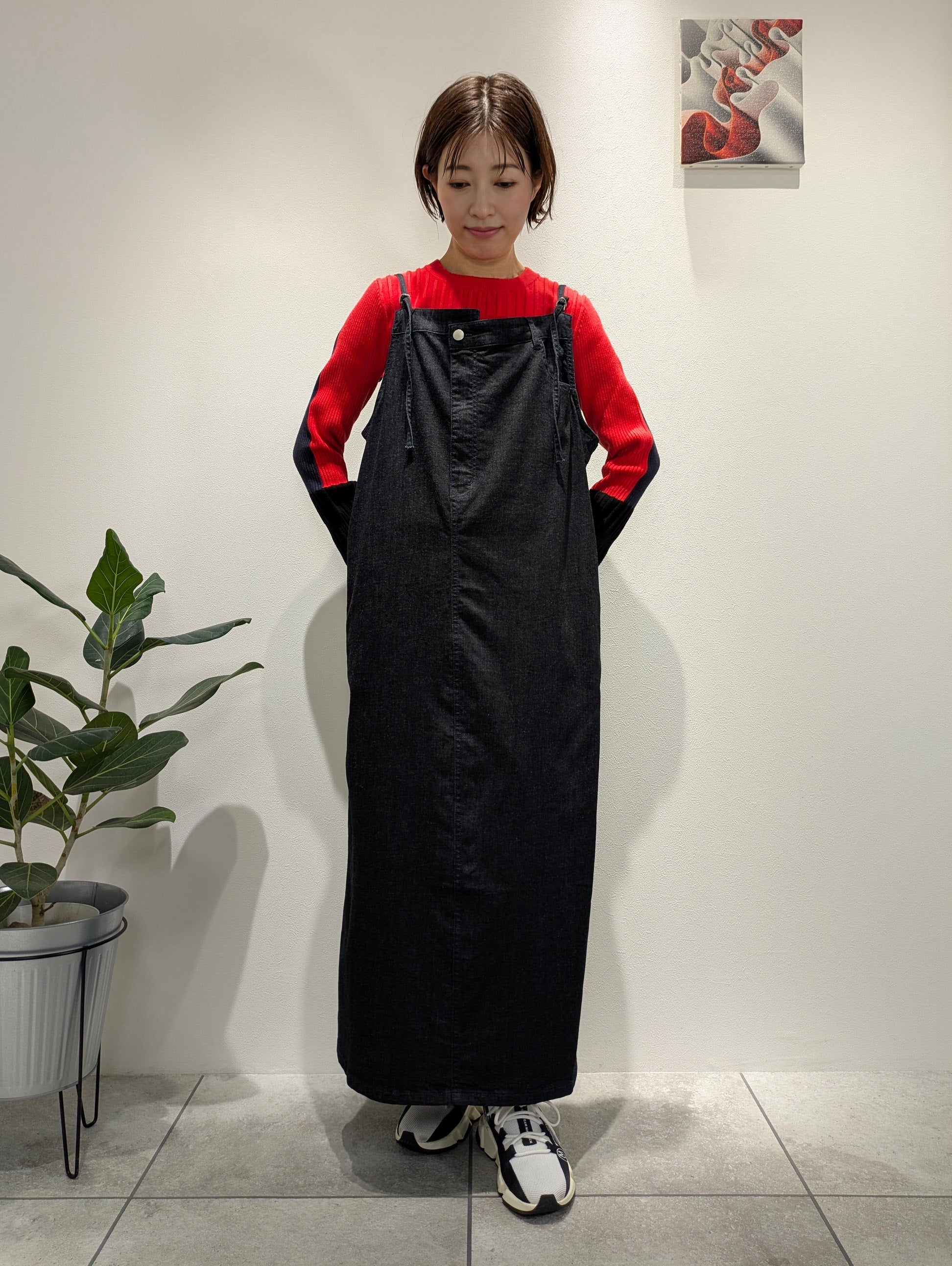 Remade denim jumper dress