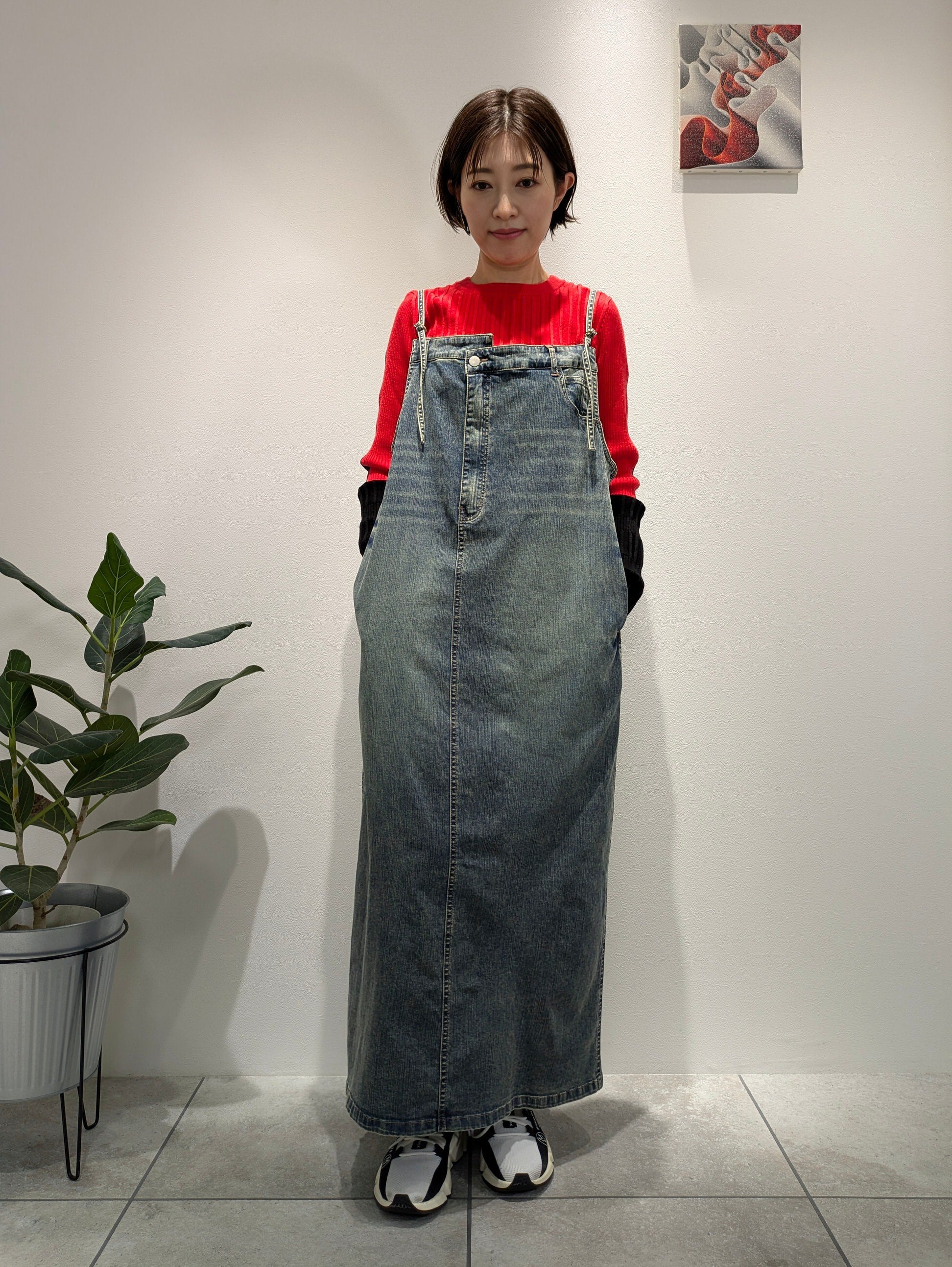 Remade denim jumper dress