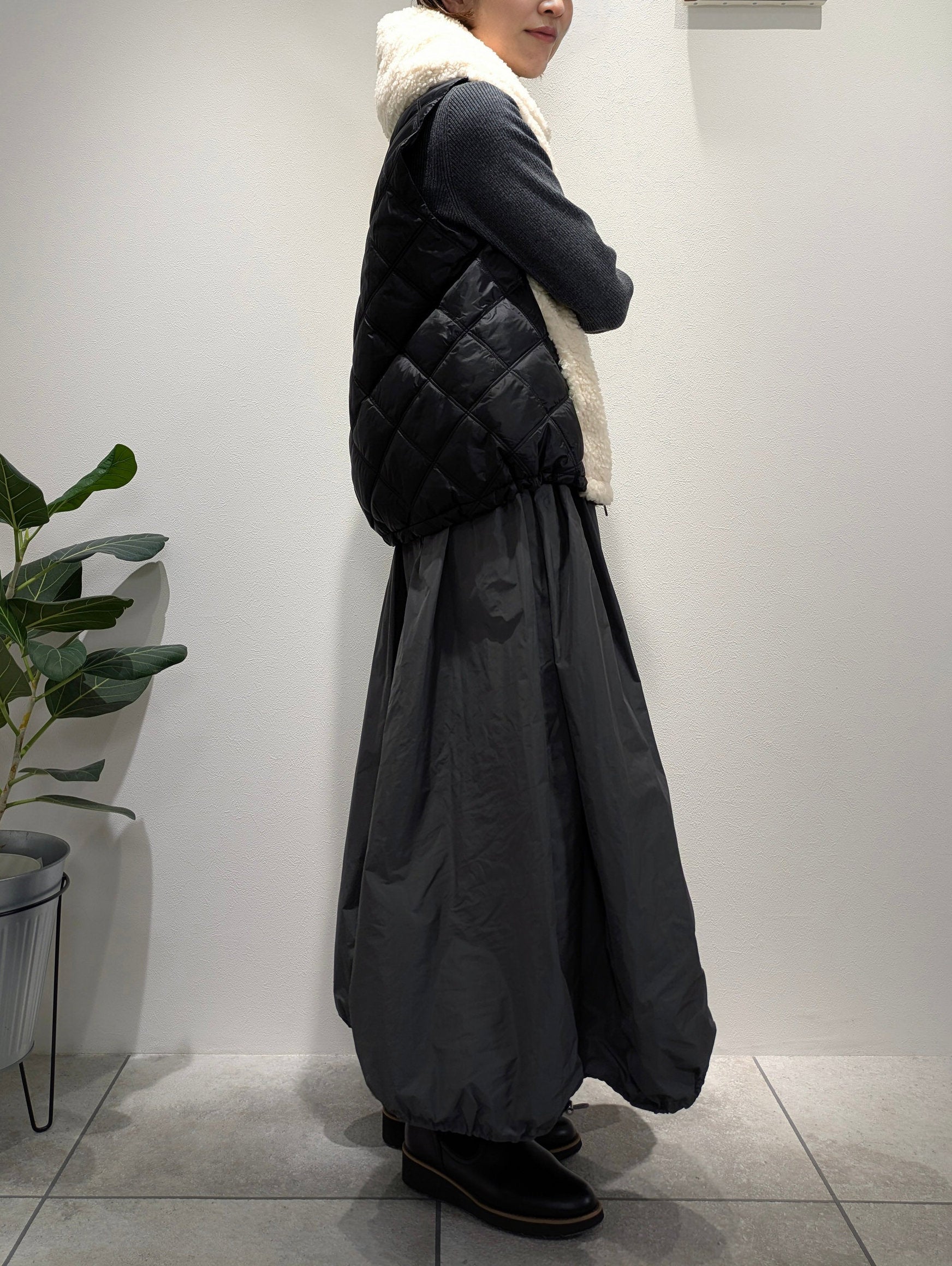 Boa x Taffeta Padded Short Vest