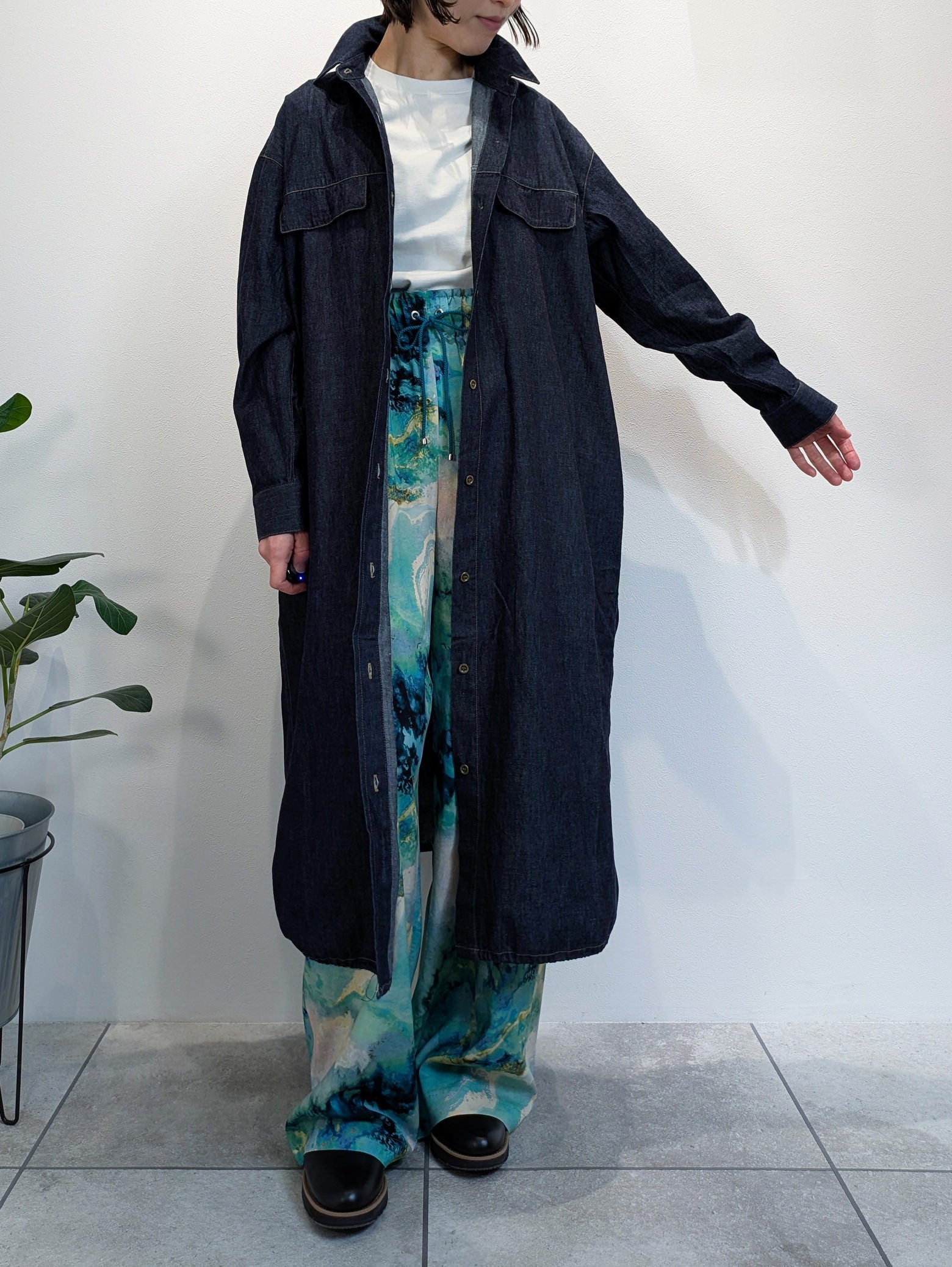 デニムシャツワンピース