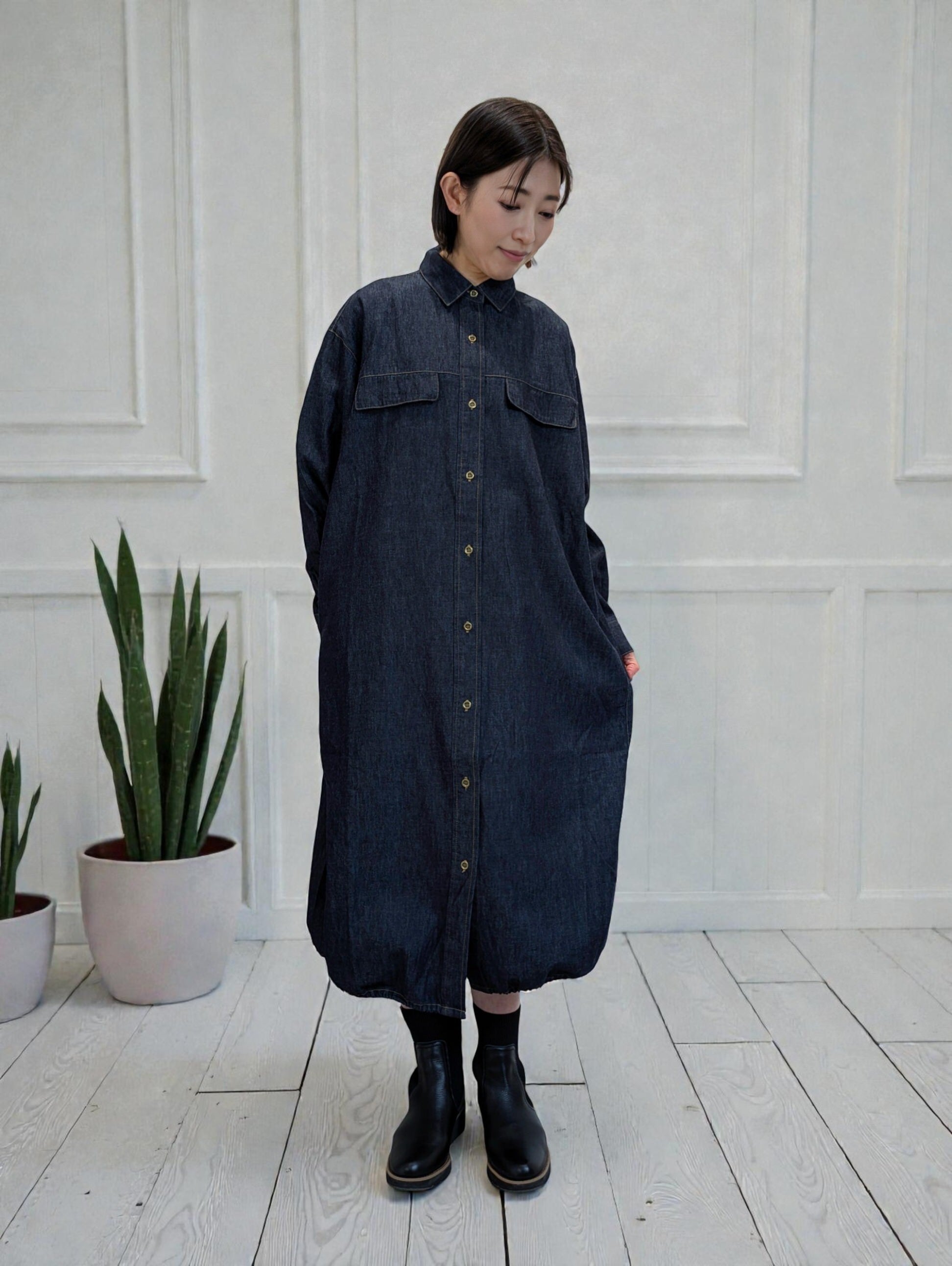 デニムシャツワンピース