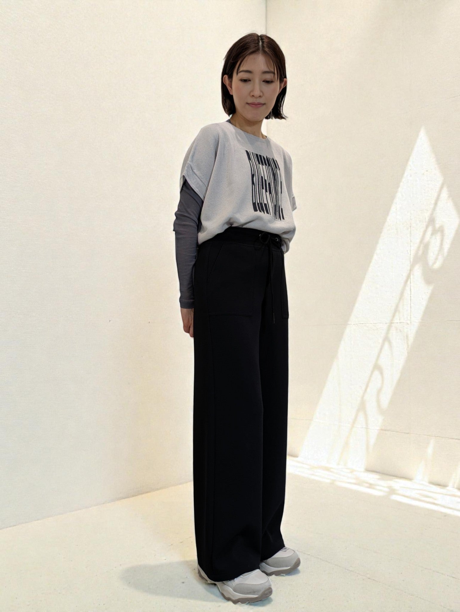 長袖と合わせてレイヤードスタイル