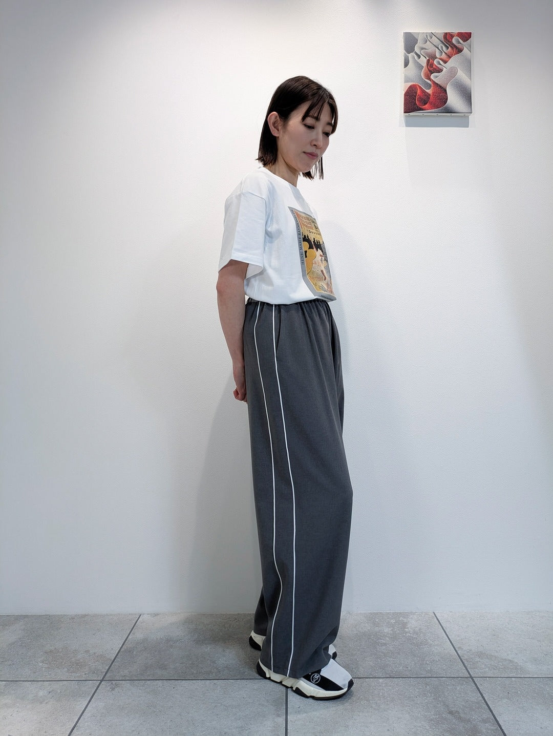 配色パイピングパンツ