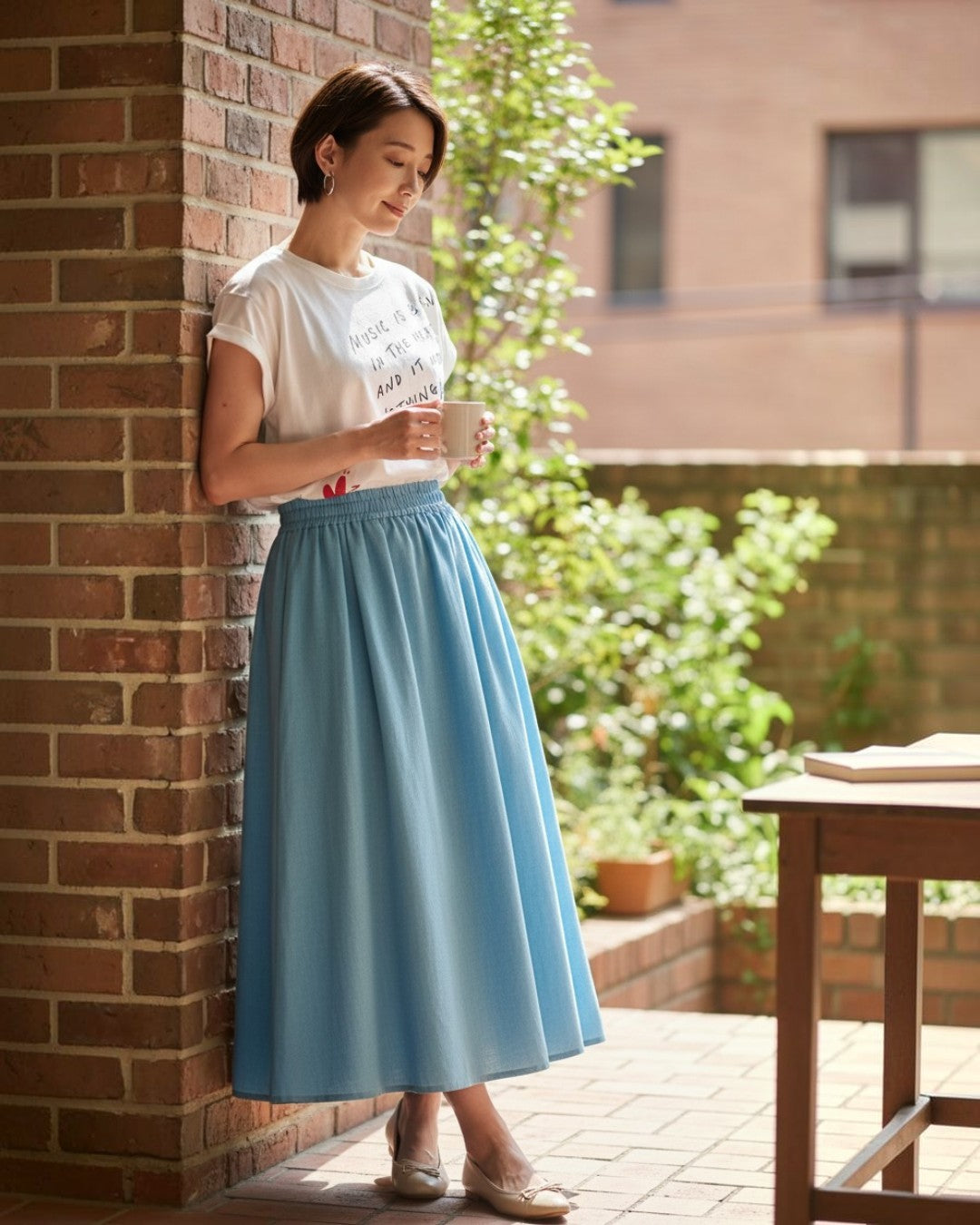 ハート刺繍メッセージロゴT