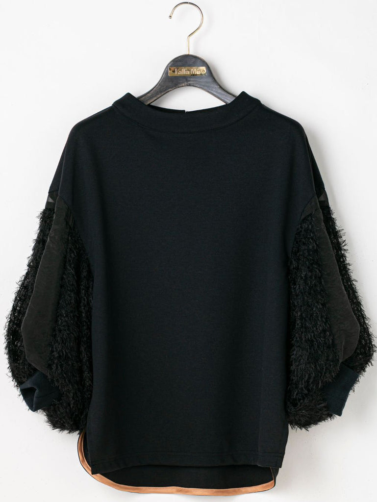 Jacquard Sleeve Pullover