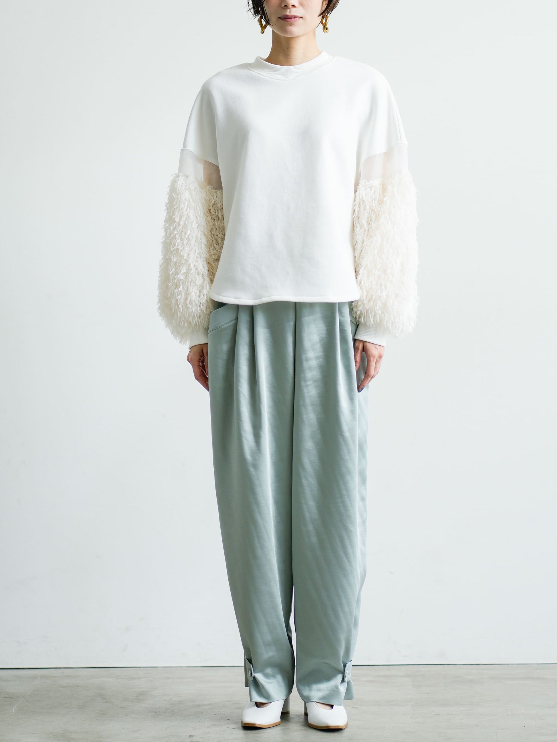 Jacquard sleeve pullover