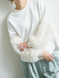 Jacquard sleeve pullover