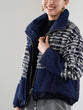 Lamé tweed puffer coat