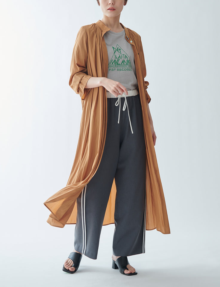 Stand collar shirt dress