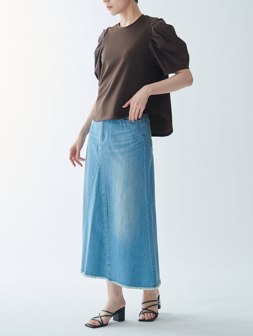 Tucked sleeve blouse