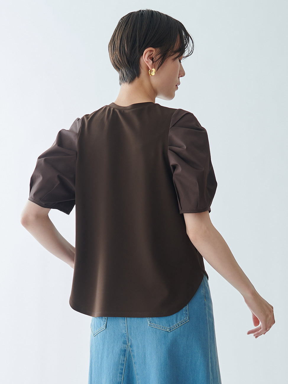Tucked sleeve blouse