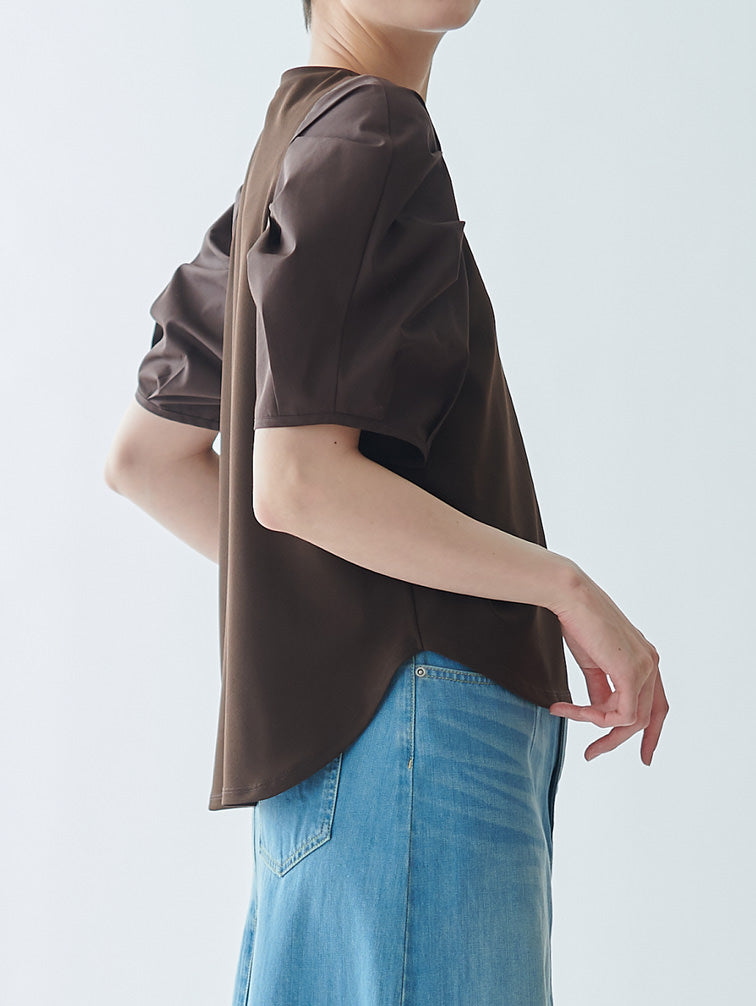 Tucked sleeve blouse