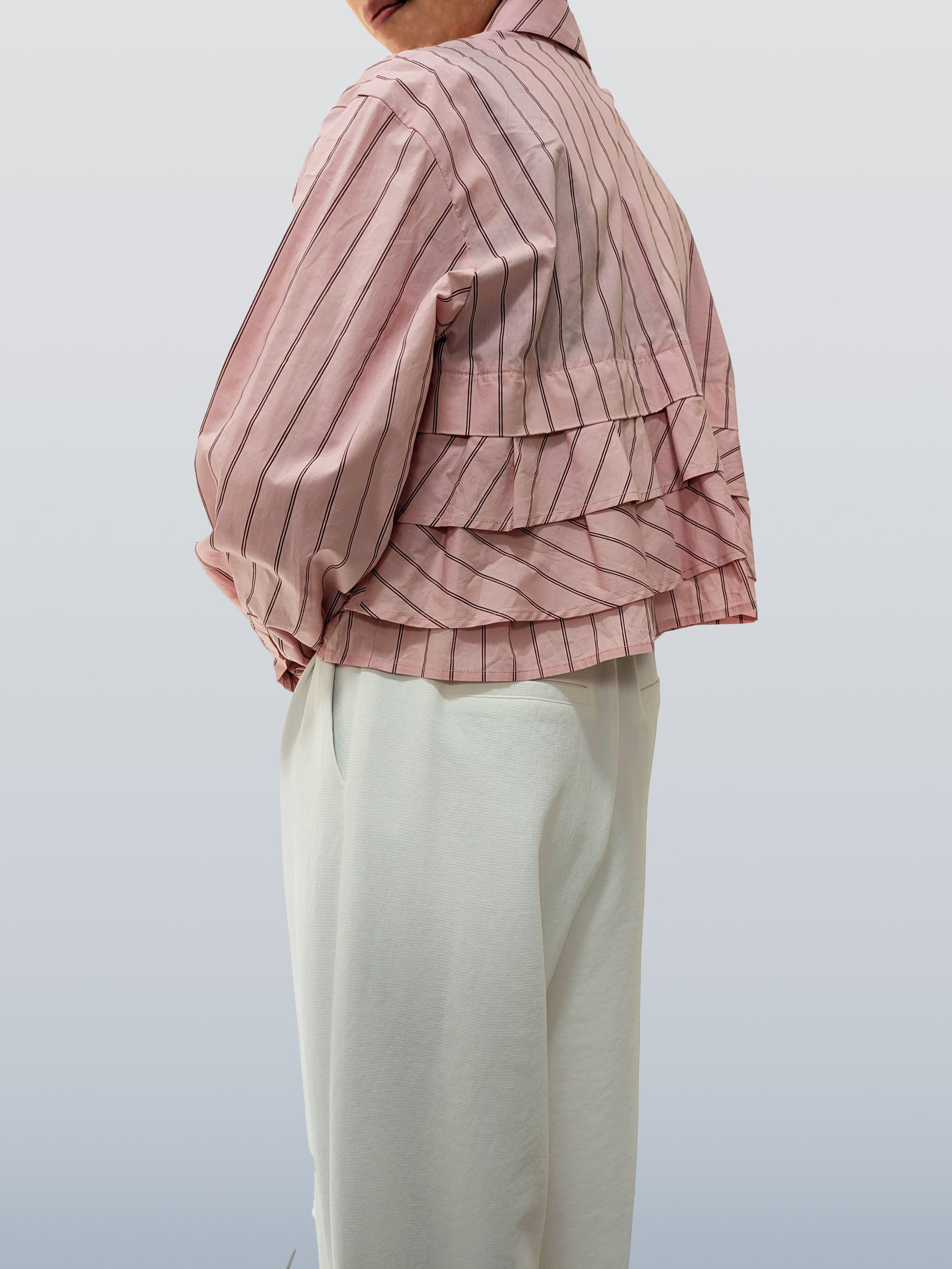 Frill striped blouse