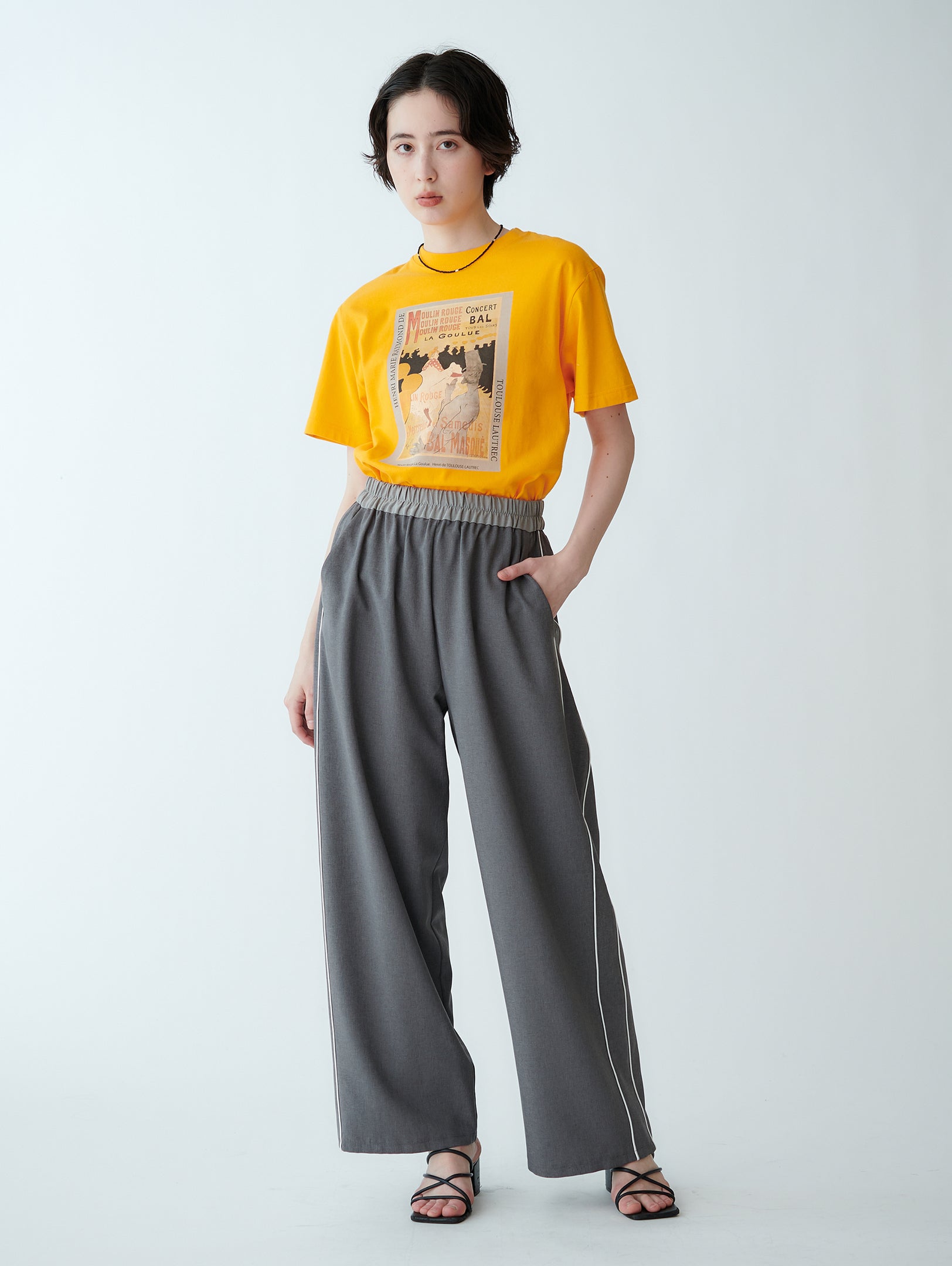 配色パイピングパンツ