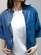 Band collar dungaree shirt