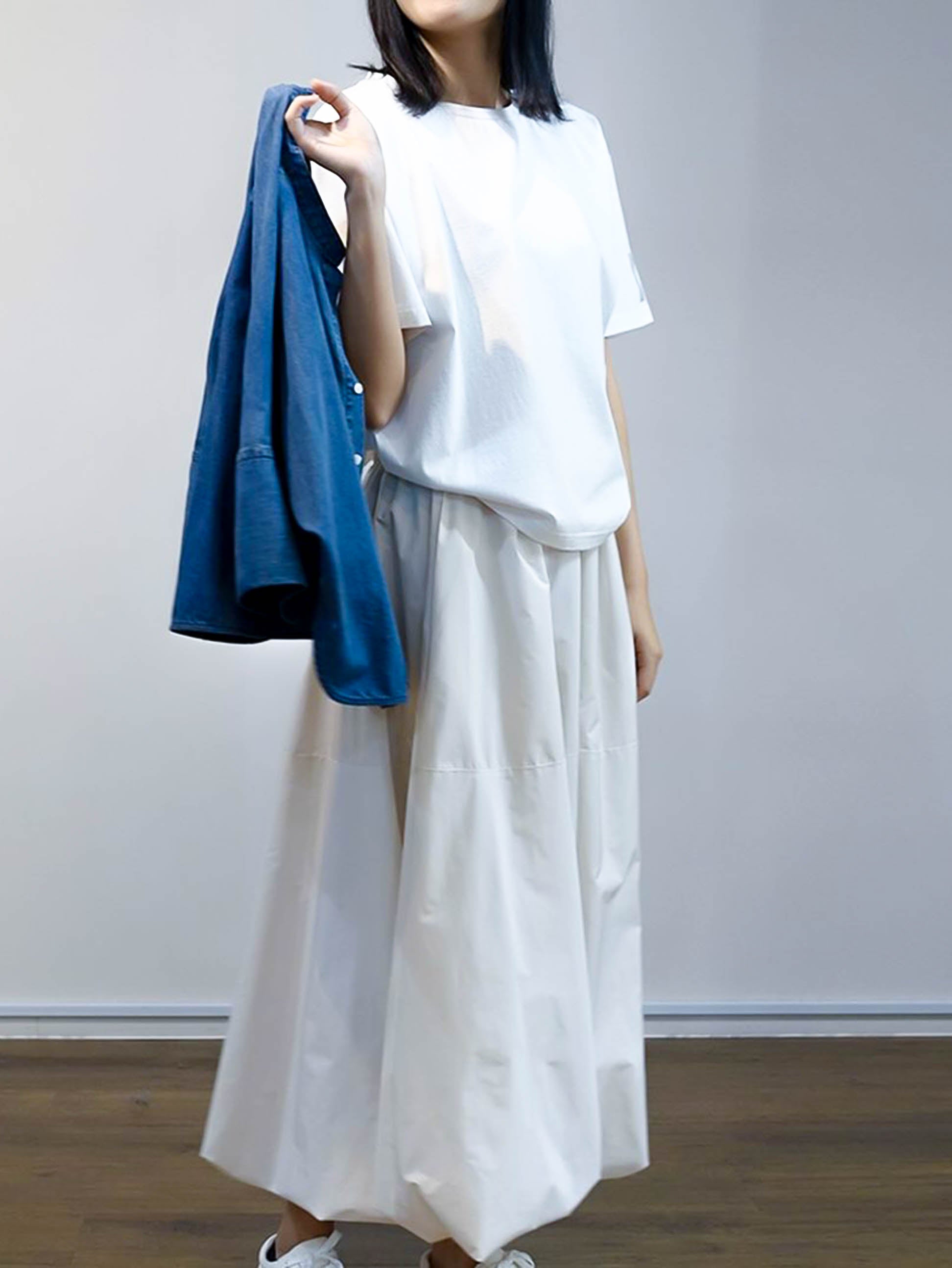 Band collar dungaree shirt