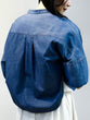 Band collar dungaree shirt