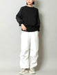 Cotton jersey × cotton nylon twill pullover