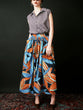 Flower print gathered skirt