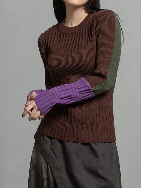 Color Block Rib Knit