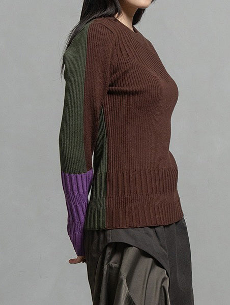 Color Block Rib Knit