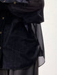 Sheer denim bosom shirt
