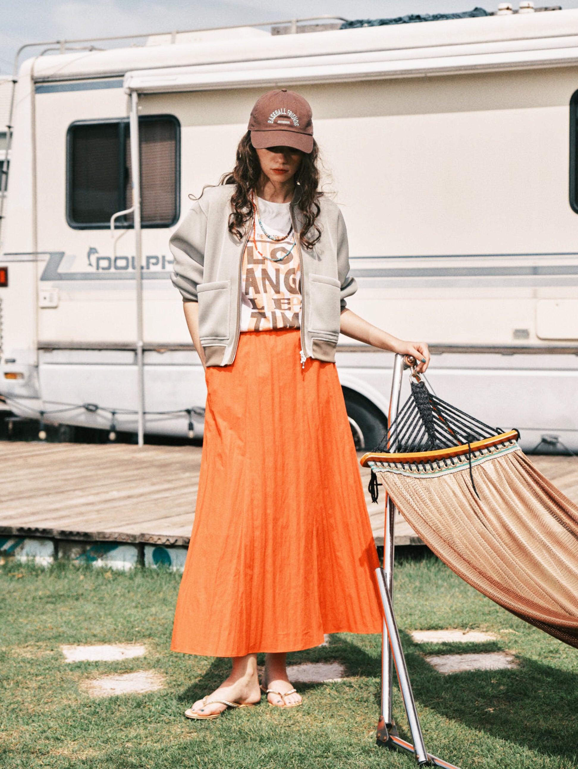 Gabardine long skirt
