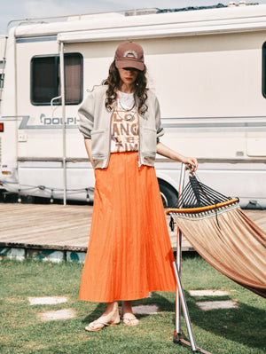 Gabardine long skirt