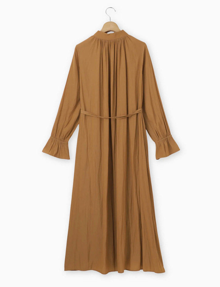 Stand collar shirt dress