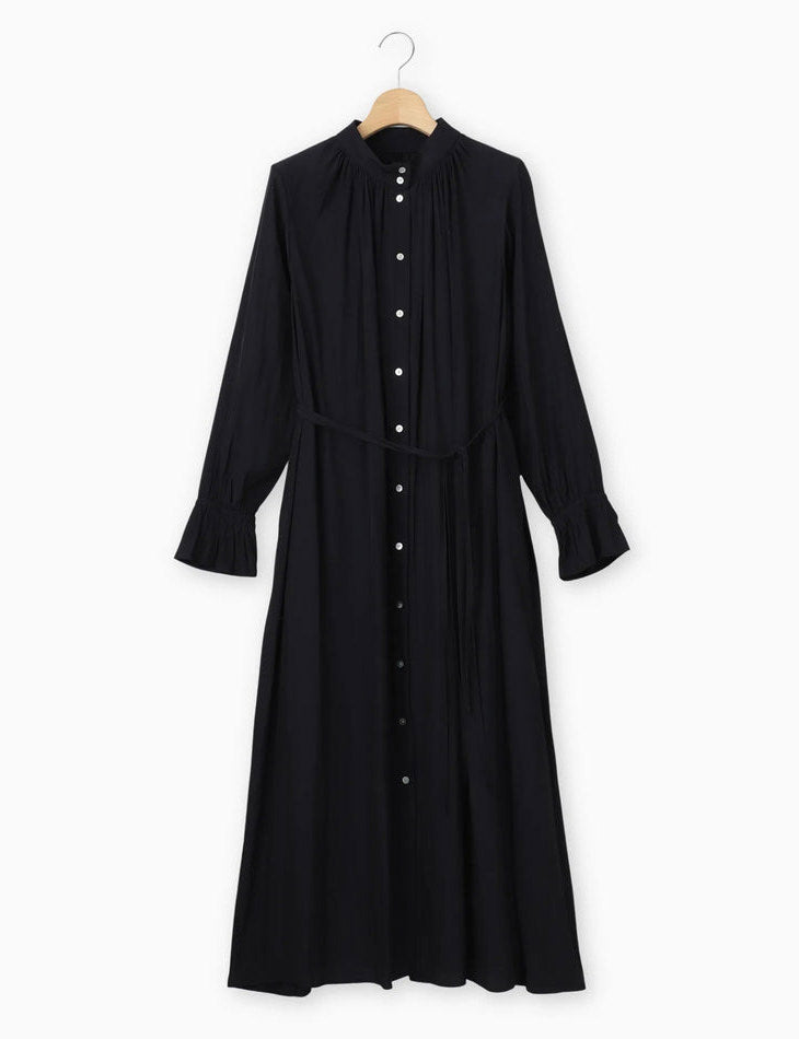 Stand collar shirt dress