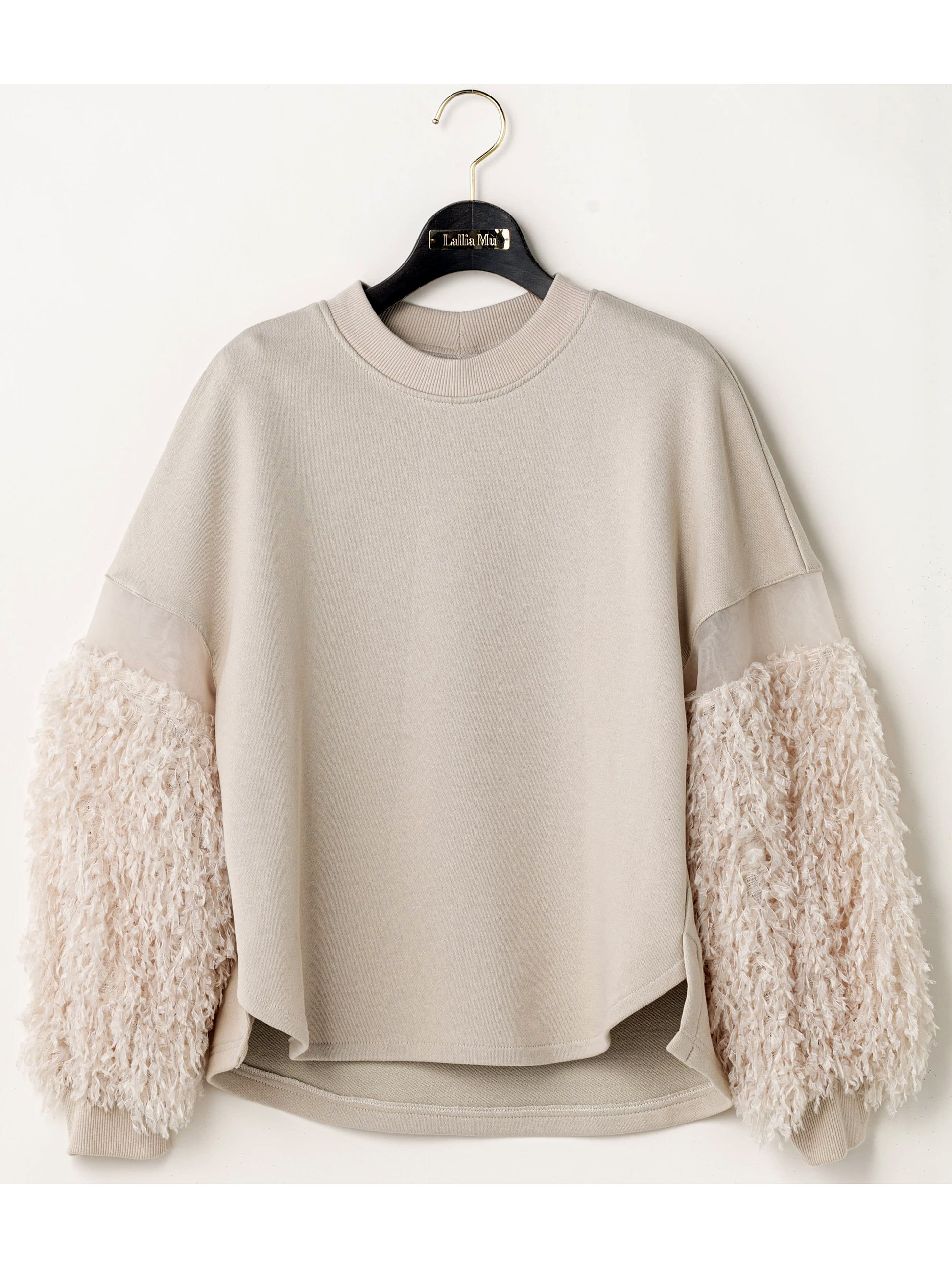 Jacquard sleeve pullover