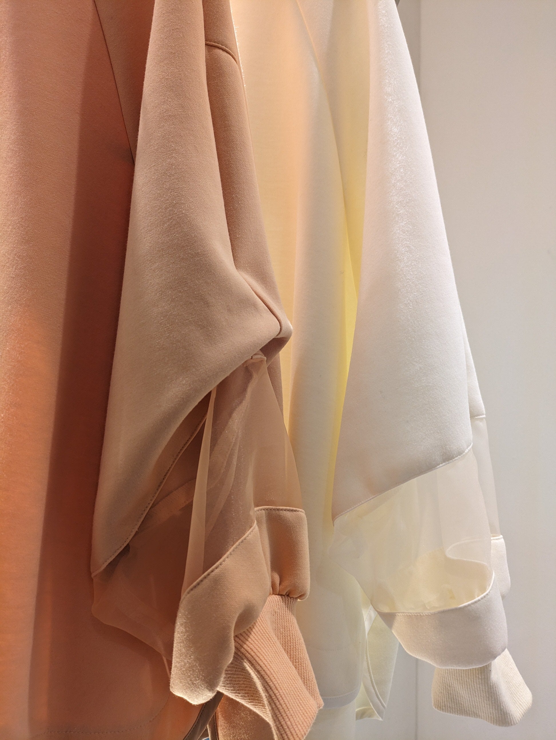 Sheer sleeve flare pullover