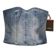 Ruched denim bustier