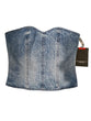 Ruched denim bustier