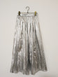 Metallic Silver Print Skirt