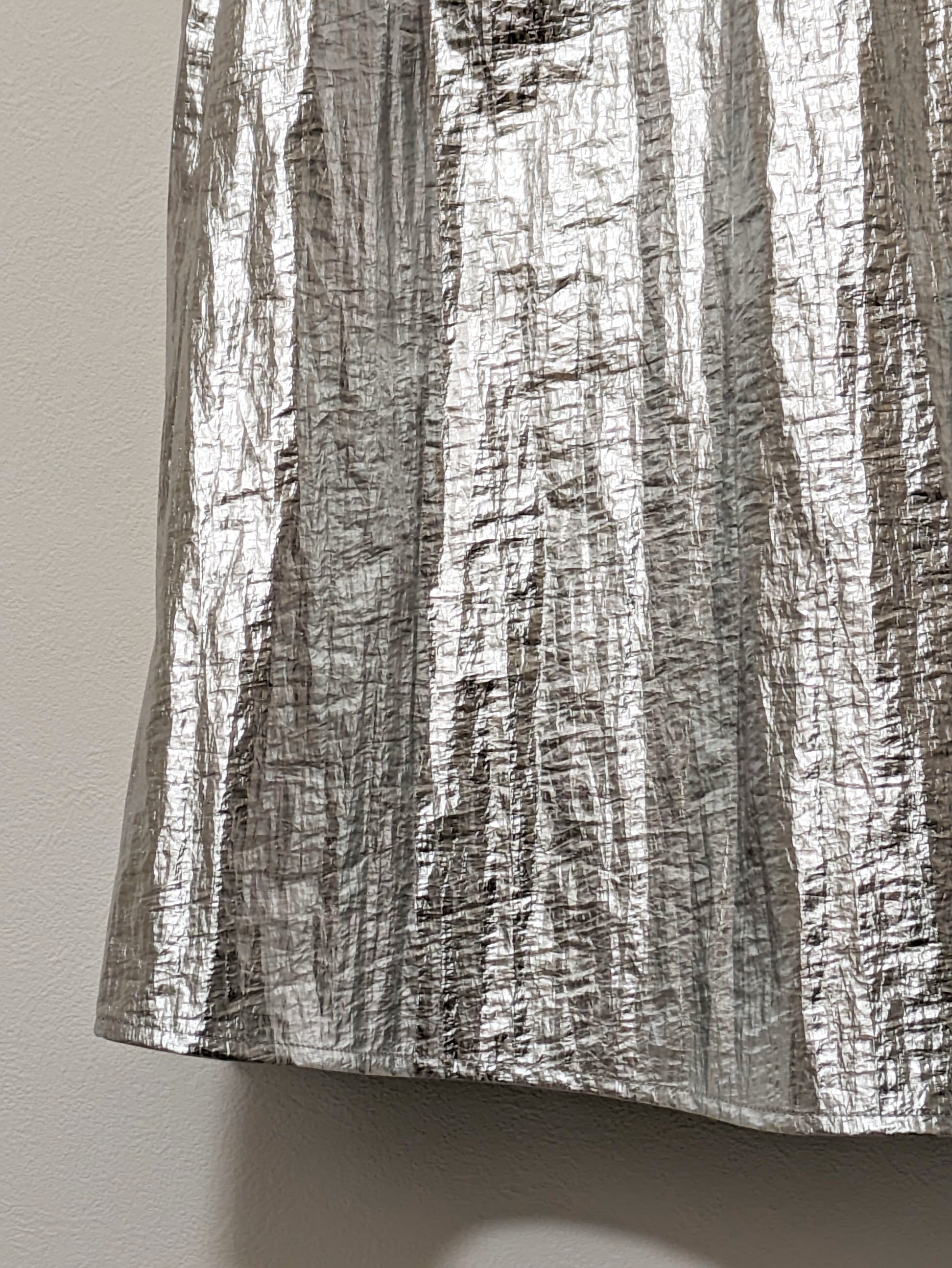 Metallic Silver Print Skirt