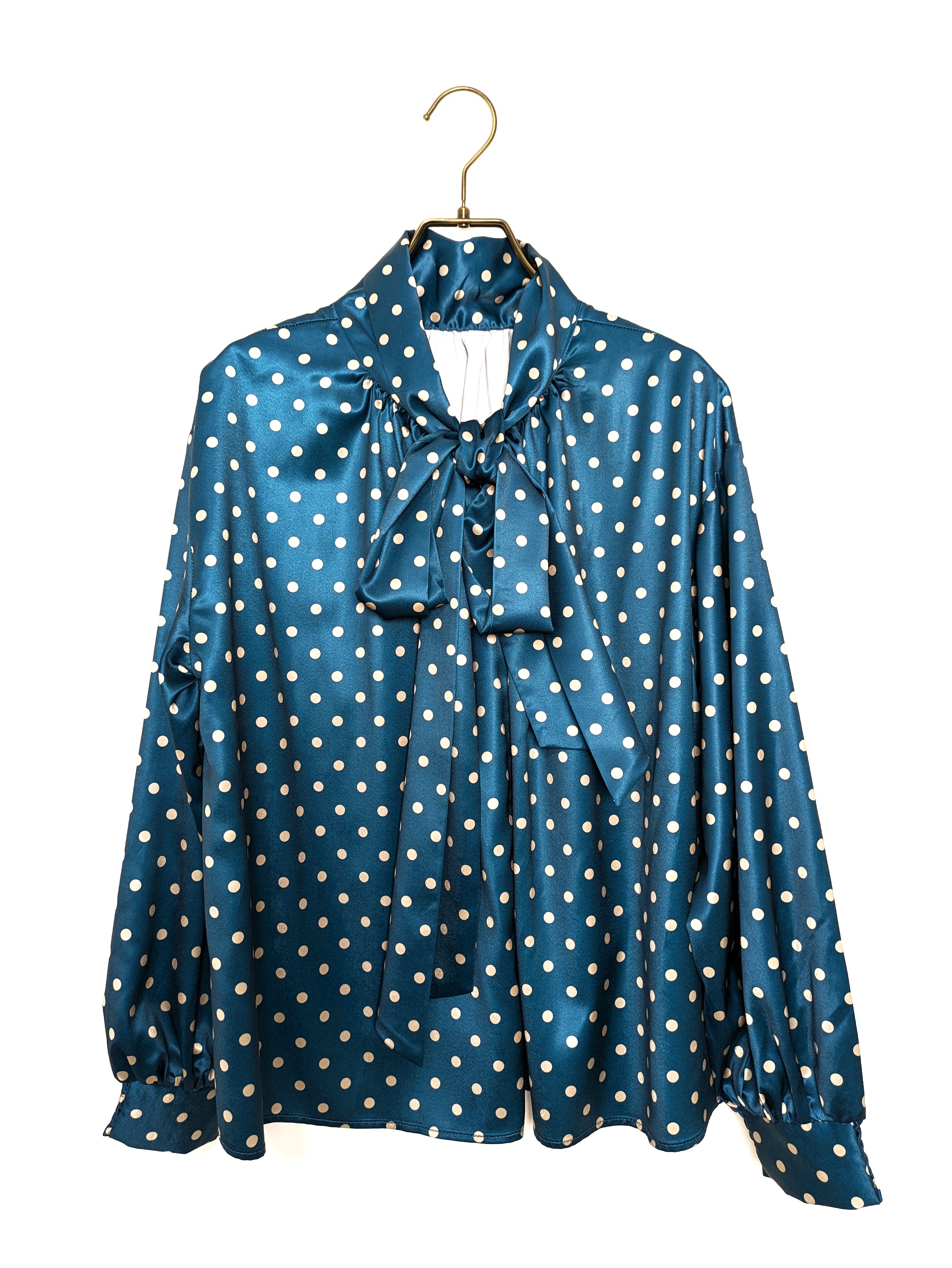 2WAY Polka dot satin blouse