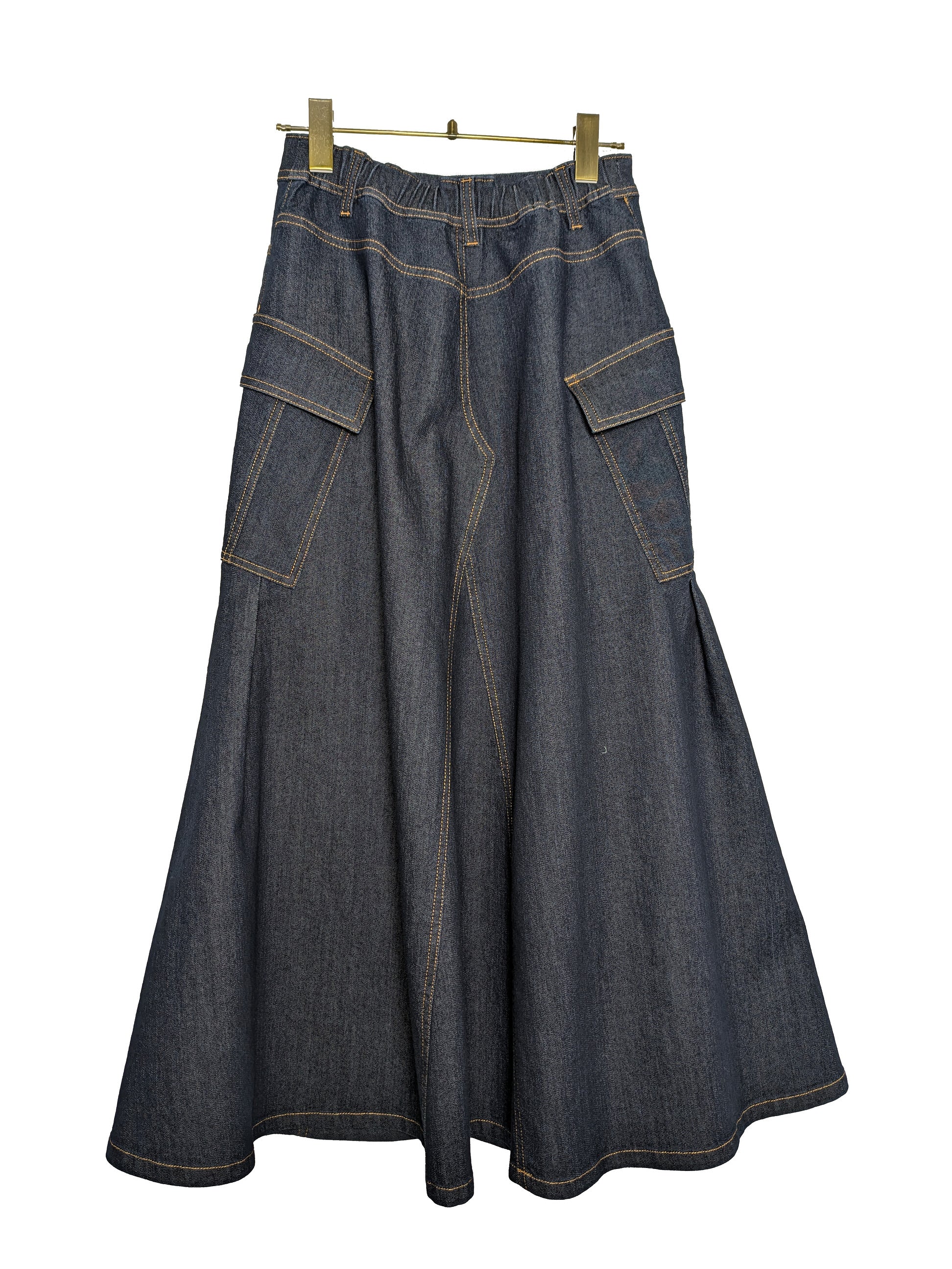 Denim cargo skirt